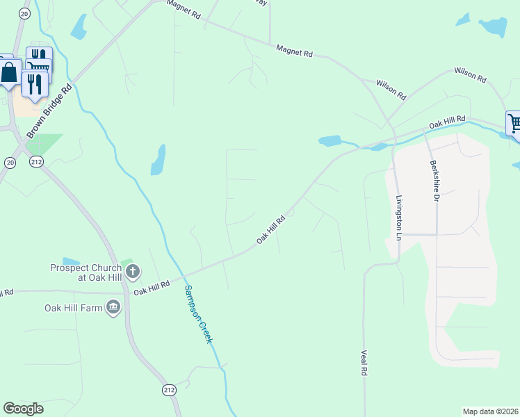 map of restaurants, bars, coffee shops, grocery stores, and more near 70 Ashton Place in Covington