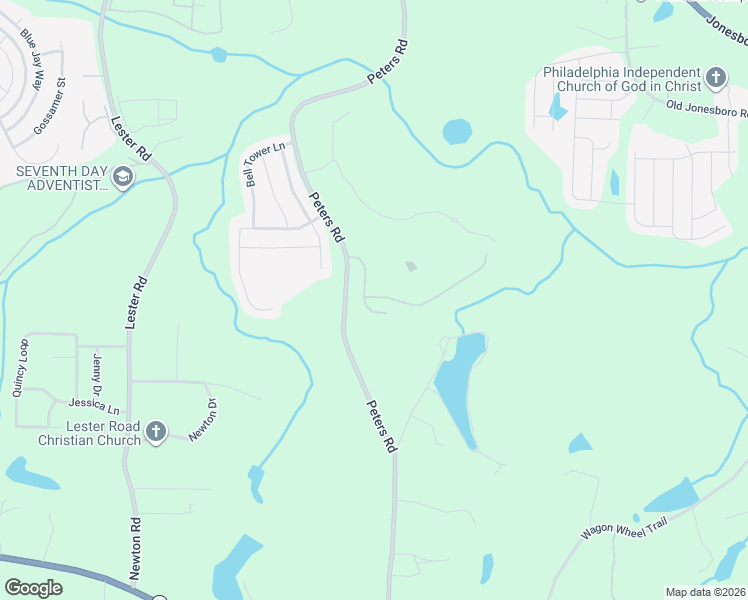 map of restaurants, bars, coffee shops, grocery stores, and more near 3791 Roses Trail in Fairburn