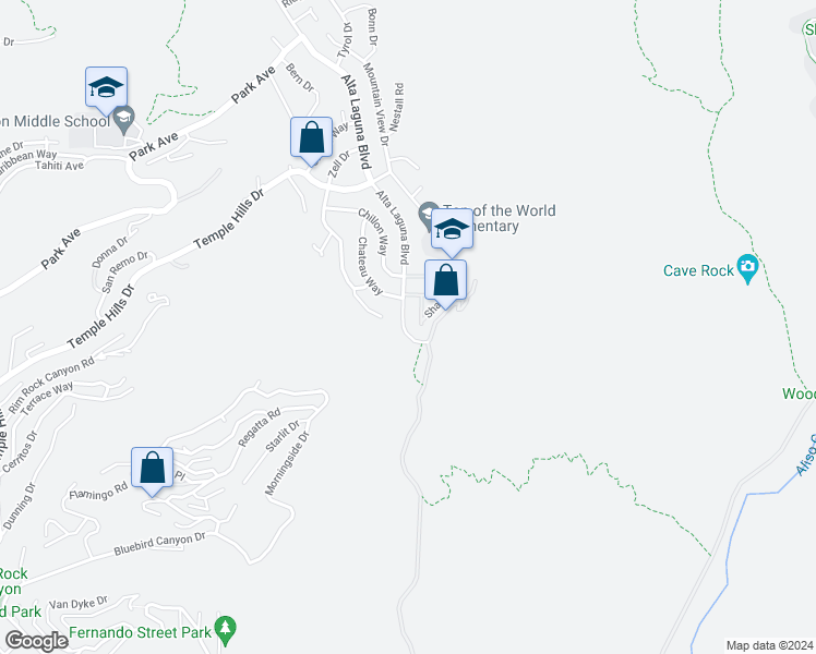 map of restaurants, bars, coffee shops, grocery stores, and more near 28872 Alta Laguna Boulevard in Laguna Beach