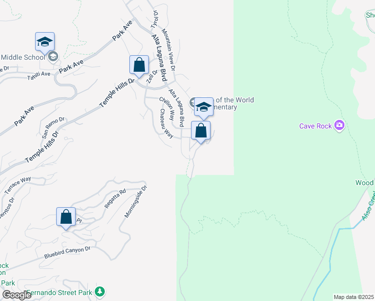 map of restaurants, bars, coffee shops, grocery stores, and more near 28851 Shady Place in Laguna Beach