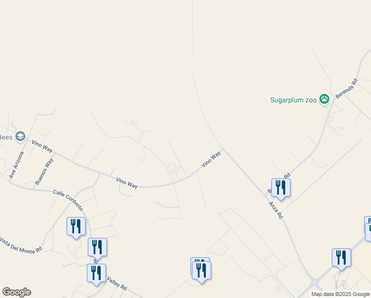 map of restaurants, bars, coffee shops, grocery stores, and more near 39890 Calle Del Vinedos in Temecula