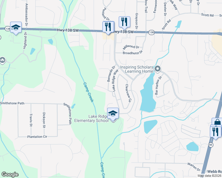 map of restaurants, bars, coffee shops, grocery stores, and more near 1294 Hollenbeck Lane in Riverdale