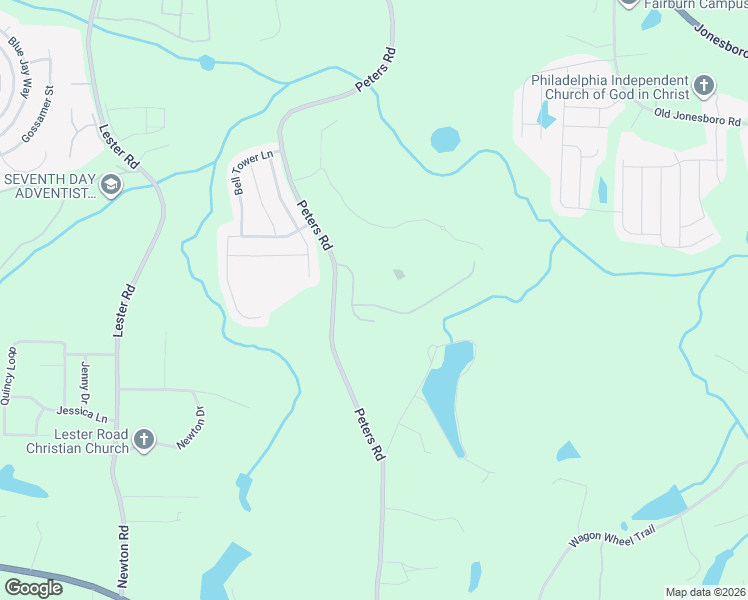 map of restaurants, bars, coffee shops, grocery stores, and more near 7768 Rock Rose Lane in Fairburn