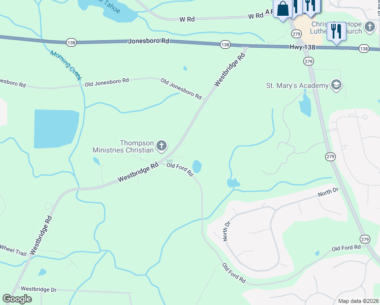 map of restaurants, bars, coffee shops, grocery stores, and more near 581 Westbridge Road in Fayetteville