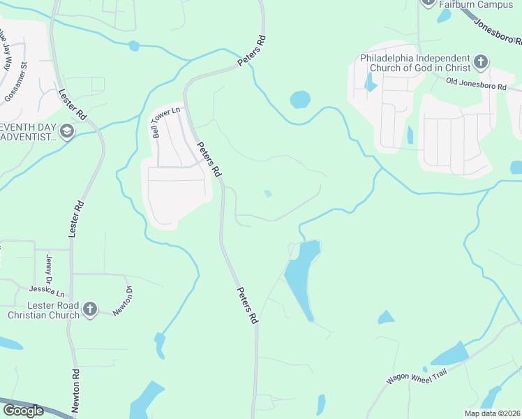 map of restaurants, bars, coffee shops, grocery stores, and more near 7799 Rock Rose Lane in Fairburn