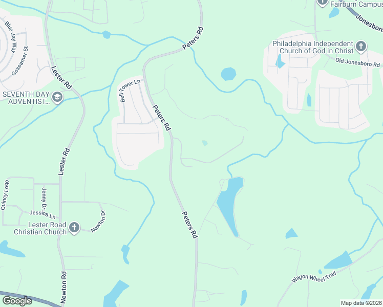 map of restaurants, bars, coffee shops, grocery stores, and more near 7768 Rock Rose Lane in Fairburn