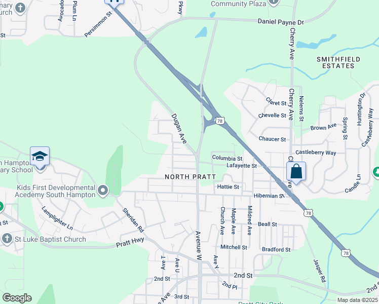 map of restaurants, bars, coffee shops, grocery stores, and more near 1021 Ridge Street in Birmingham