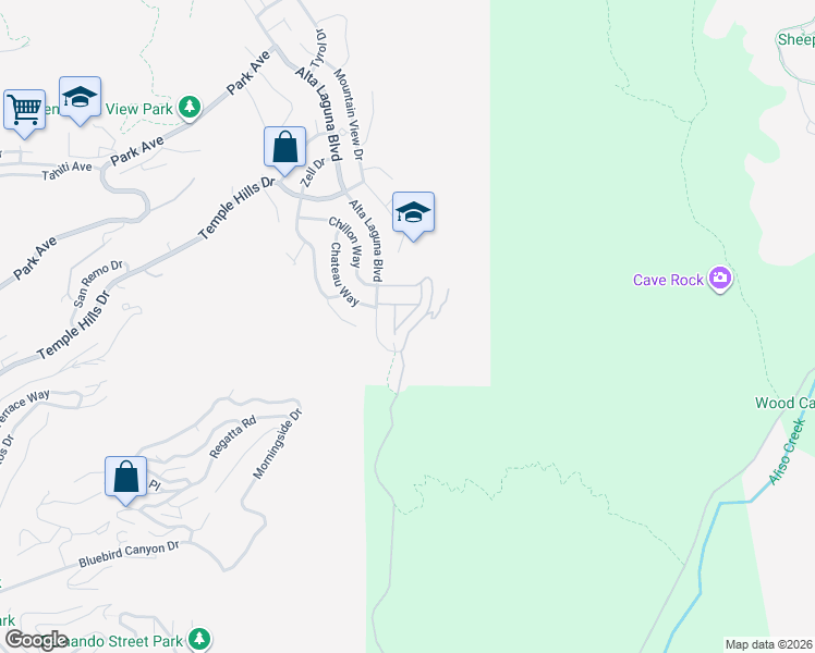 map of restaurants, bars, coffee shops, grocery stores, and more near 28832 Shady Lane in Laguna Beach