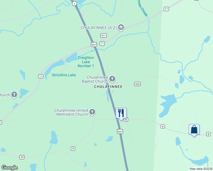 map of restaurants, bars, coffee shops, grocery stores, and more near 6961 U.S. 431 in Heflin