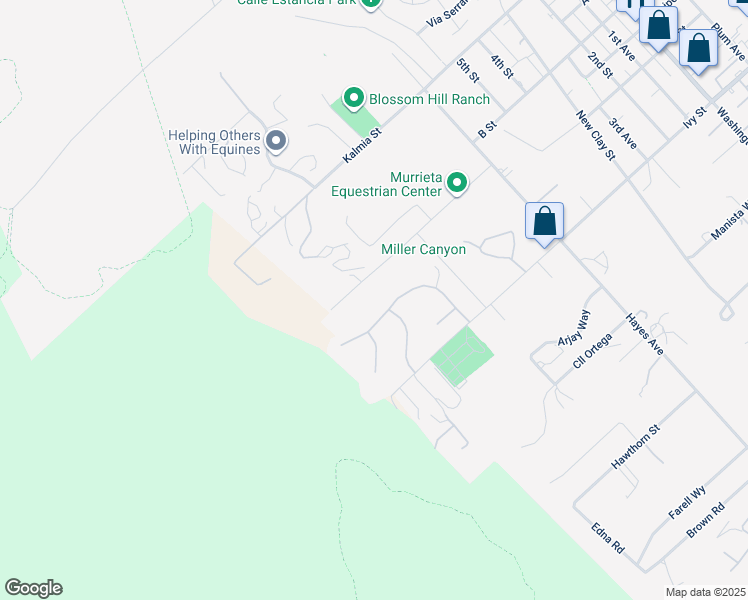 map of restaurants, bars, coffee shops, grocery stores, and more near 42915 Juniper Street in Murrieta