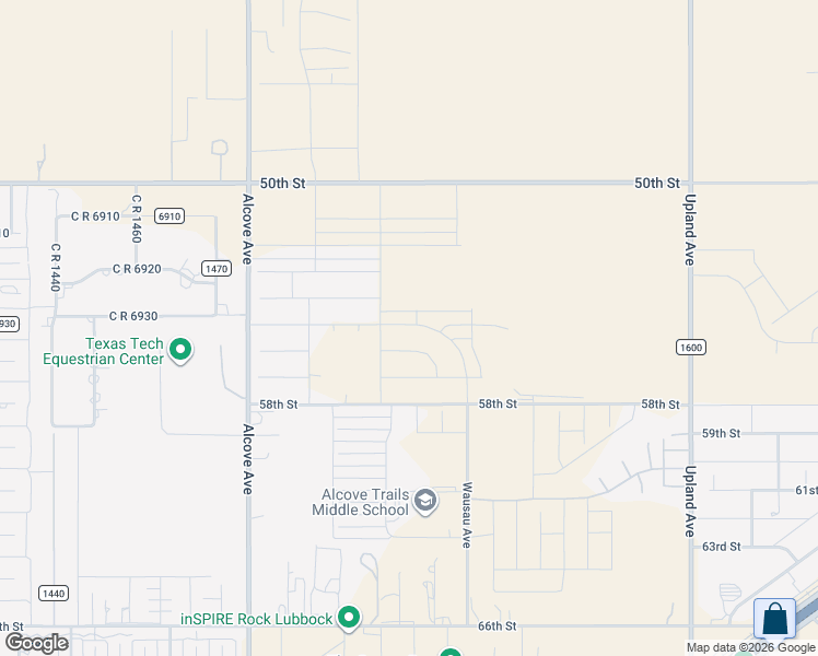 map of restaurants, bars, coffee shops, grocery stores, and more near 7521 50th Street in Lubbock