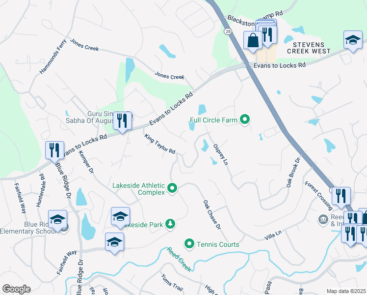 map of restaurants, bars, coffee shops, grocery stores, and more near 4415 Peregrine Place in Martinez