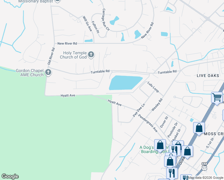 map of restaurants, bars, coffee shops, grocery stores, and more near 376 Eagle Pass Drive in Murrells Inlet