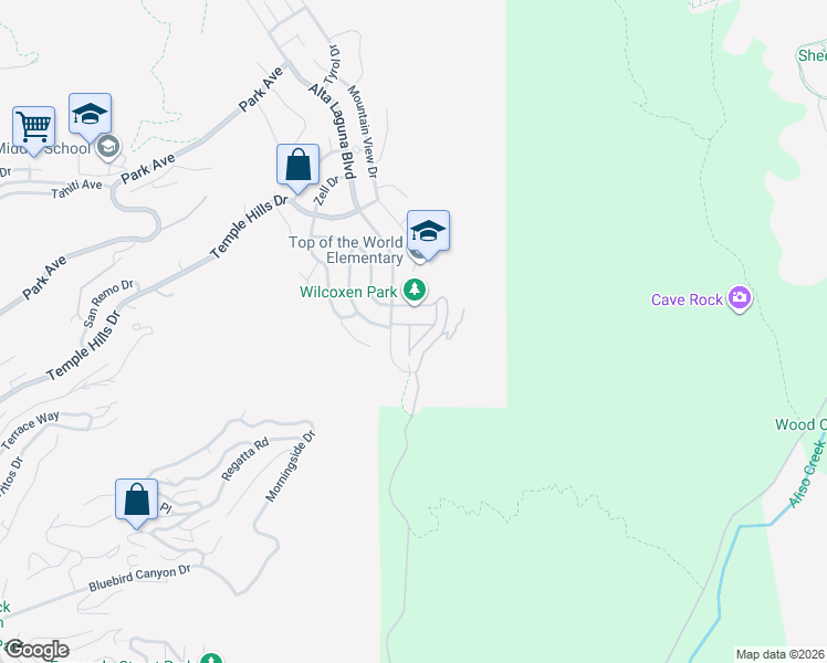 map of restaurants, bars, coffee shops, grocery stores, and more near 28751 Shady Lane in Laguna Beach