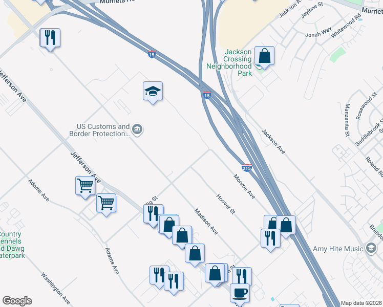 map of restaurants, bars, coffee shops, grocery stores, and more near in Murrieta