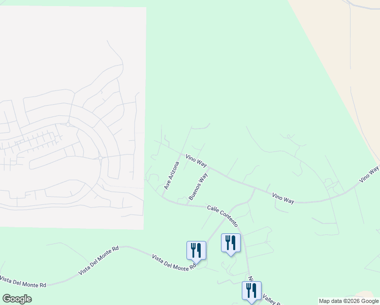 map of restaurants, bars, coffee shops, grocery stores, and more near 39700 Avenue Arizona in Temecula