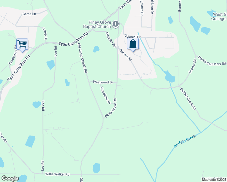 map of restaurants, bars, coffee shops, grocery stores, and more near 333 Piney Grove Road in Carrollton