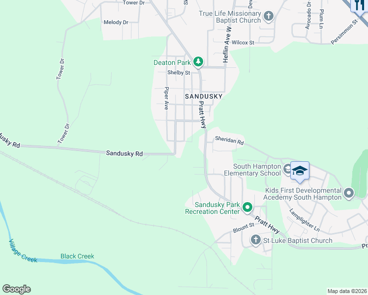 map of restaurants, bars, coffee shops, grocery stores, and more near 524 Ozark Court in Birmingham