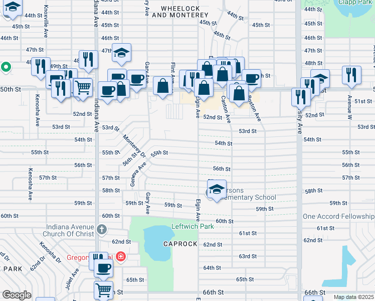 map of restaurants, bars, coffee shops, grocery stores, and more near 3008 55th St in Lubbock