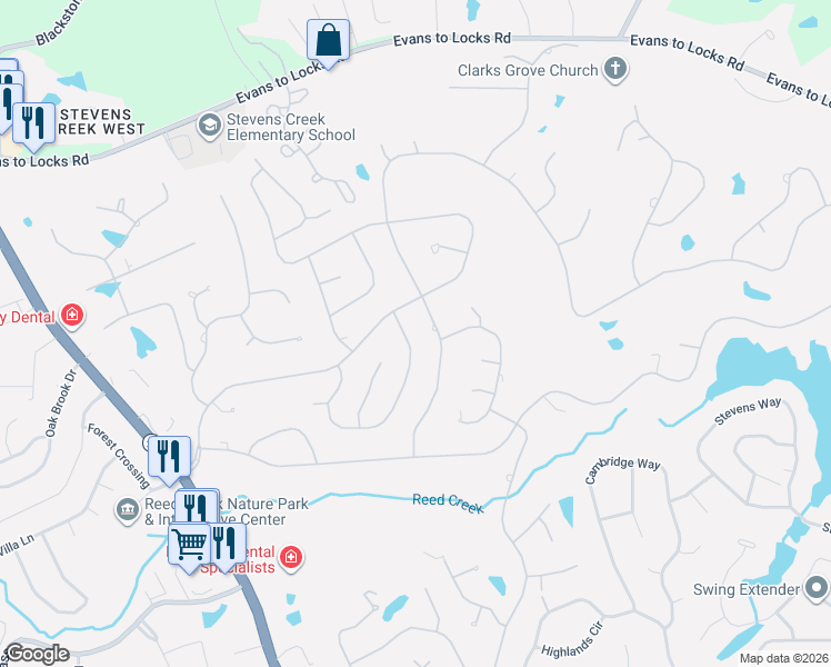 map of restaurants, bars, coffee shops, grocery stores, and more near 578 Medinah Drive in Martinez