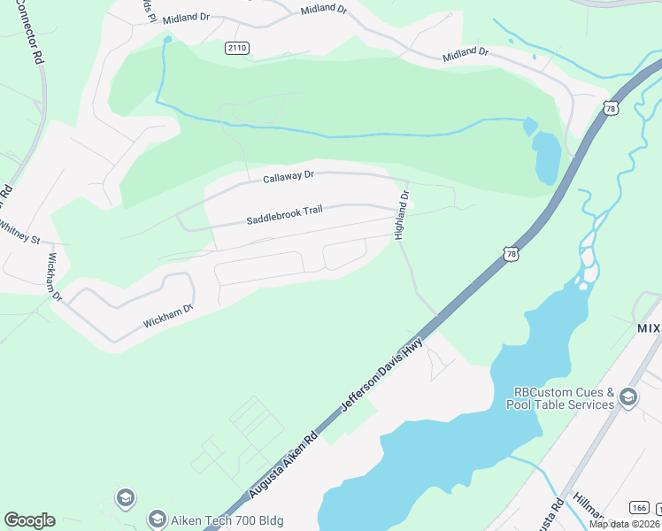 map of restaurants, bars, coffee shops, grocery stores, and more near 2147 Honors Circle in Graniteville