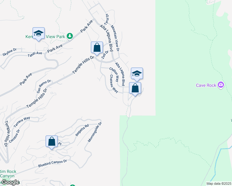 map of restaurants, bars, coffee shops, grocery stores, and more near 2813 Chateau Way in Laguna Beach