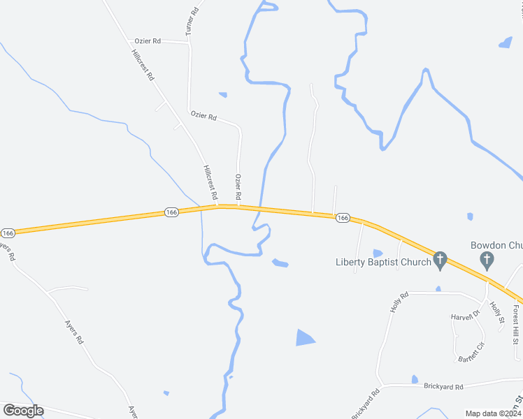 map of restaurants, bars, coffee shops, grocery stores, and more near West Highway 166 in Carroll County