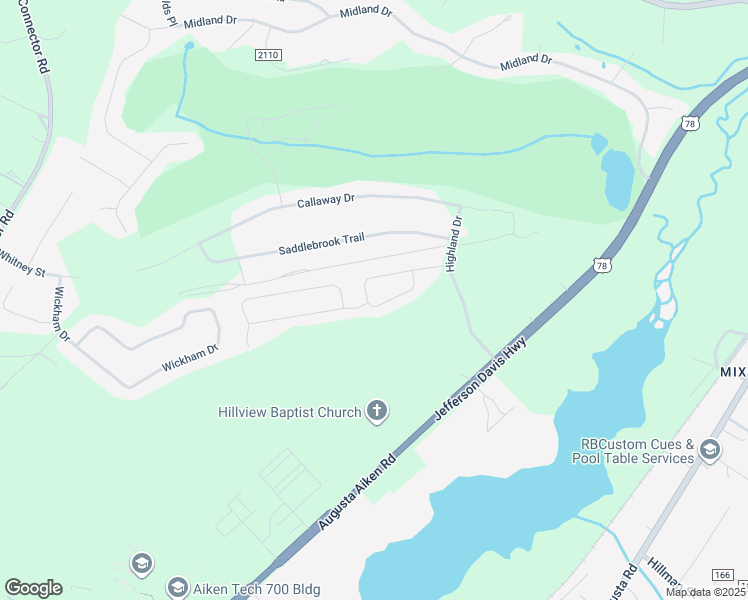 map of restaurants, bars, coffee shops, grocery stores, and more near 2147 Honors Circle in Graniteville
