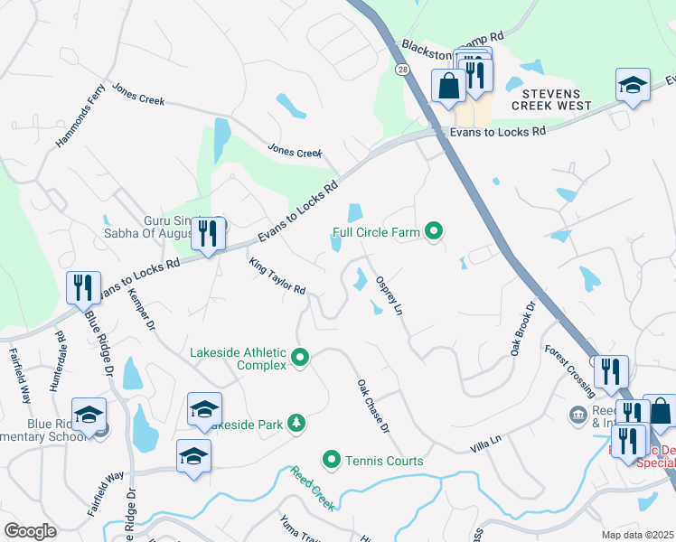 map of restaurants, bars, coffee shops, grocery stores, and more near 4415 Peregrine Place in Martinez