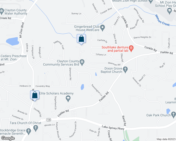 map of restaurants, bars, coffee shops, grocery stores, and more near 2115 Logan Drive in Jonesboro