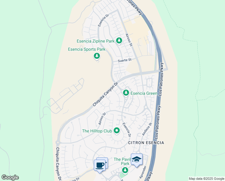 map of restaurants, bars, coffee shops, grocery stores, and more near 1 Promesa Avenue in Mission Viejo