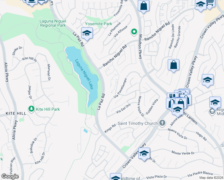 map of restaurants, bars, coffee shops, grocery stores, and more near 28825 Via Pasatiempo in Laguna Niguel