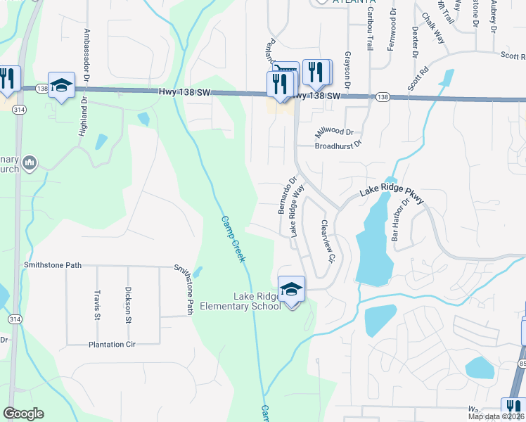 map of restaurants, bars, coffee shops, grocery stores, and more near 1342 Revelstoke Cove in Riverdale