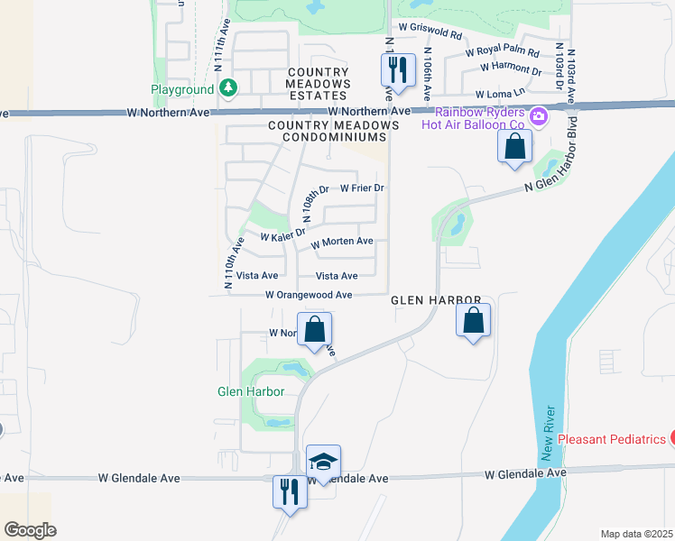map of restaurants, bars, coffee shops, grocery stores, and more near 10826 Vista Avenue in Glendale