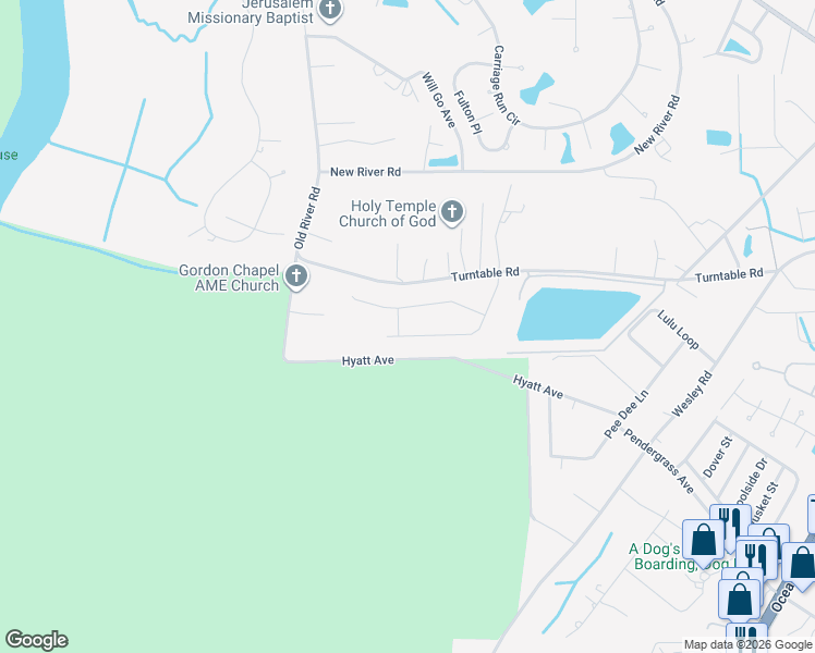map of restaurants, bars, coffee shops, grocery stores, and more near in Murrells Inlet