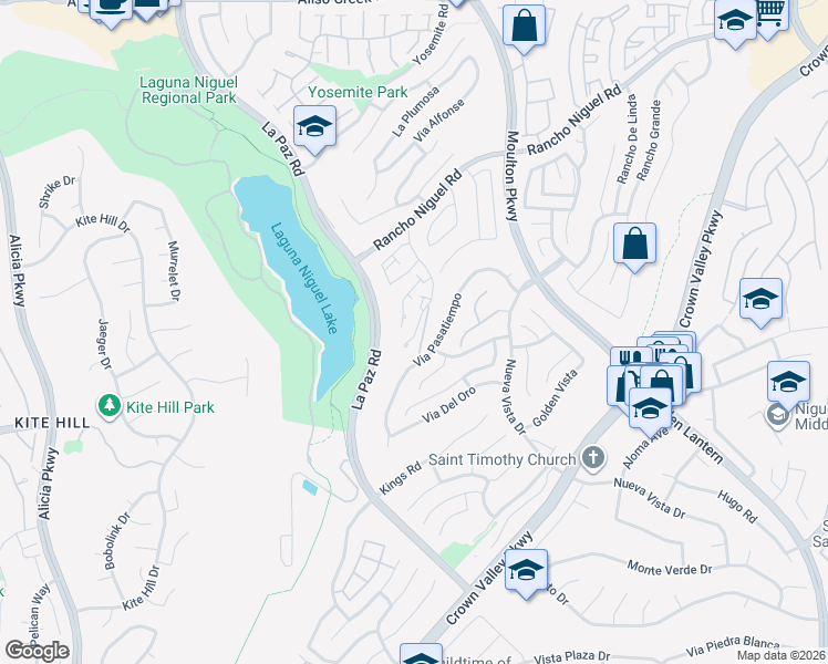 map of restaurants, bars, coffee shops, grocery stores, and more near 28787 El Adolfo in Laguna Niguel