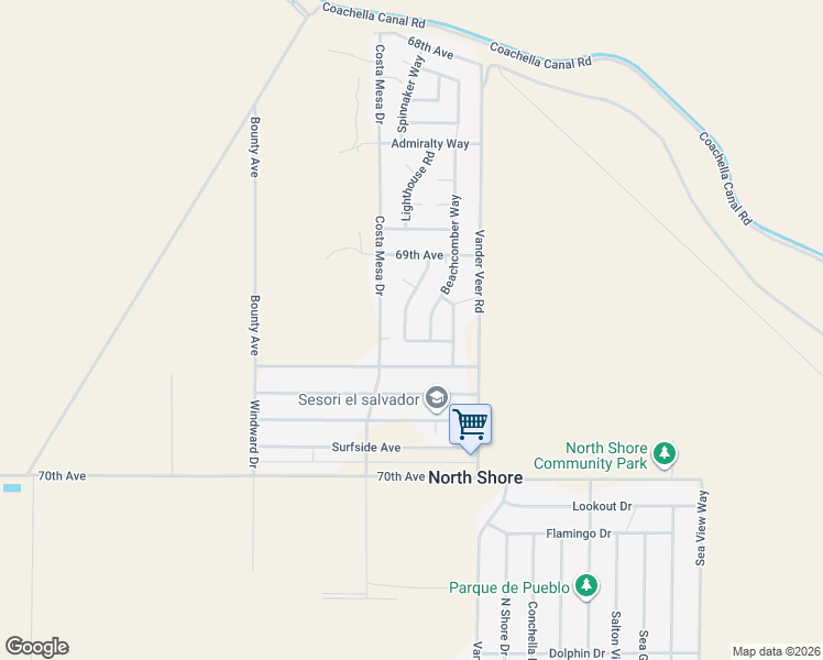 map of restaurants, bars, coffee shops, grocery stores, and more near 98830 La Casa Way in Mecca