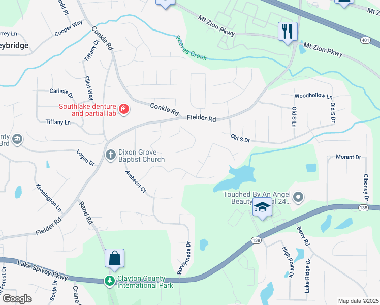 map of restaurants, bars, coffee shops, grocery stores, and more near 2523 Wall Street in Jonesboro