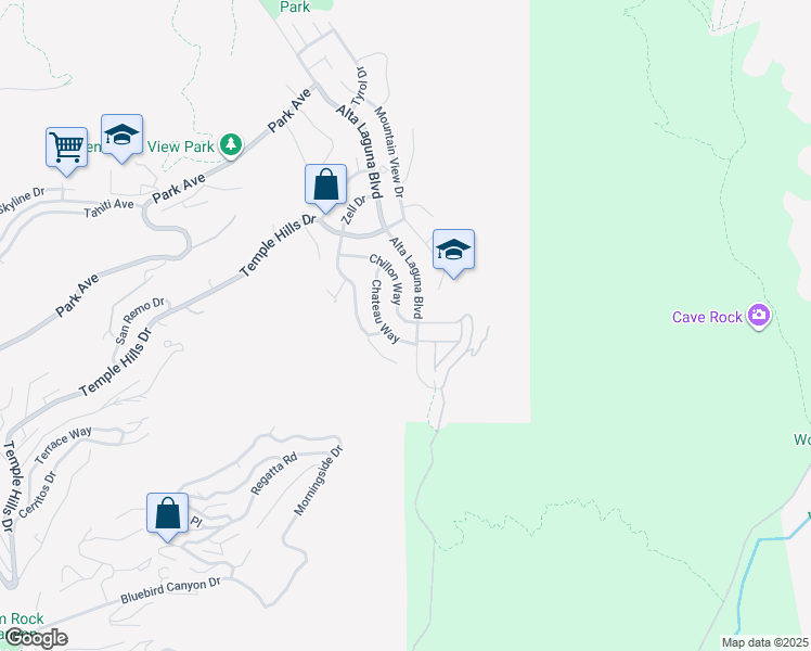 map of restaurants, bars, coffee shops, grocery stores, and more near 2819 Chateau Way in Laguna Beach