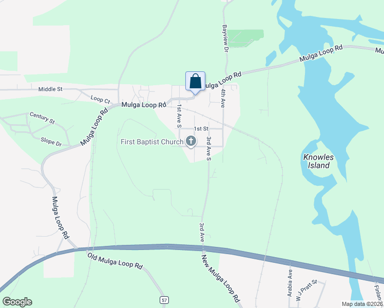 map of restaurants, bars, coffee shops, grocery stores, and more near 415 2nd Avenue in Mulga