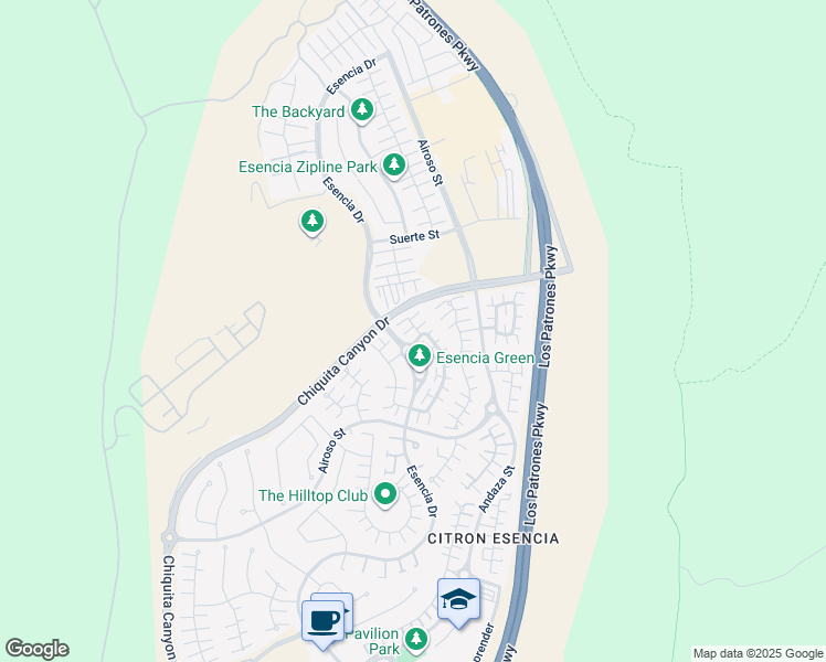 map of restaurants, bars, coffee shops, grocery stores, and more near 25 Yerra Street in Mission Viejo