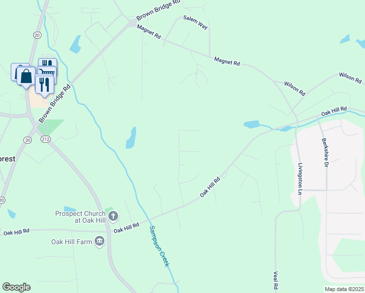 map of restaurants, bars, coffee shops, grocery stores, and more near 15 Ashton Place in Covington