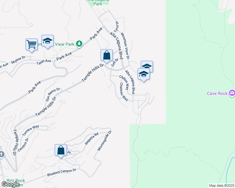 map of restaurants, bars, coffee shops, grocery stores, and more near 2840 Zell Drive in Laguna Beach