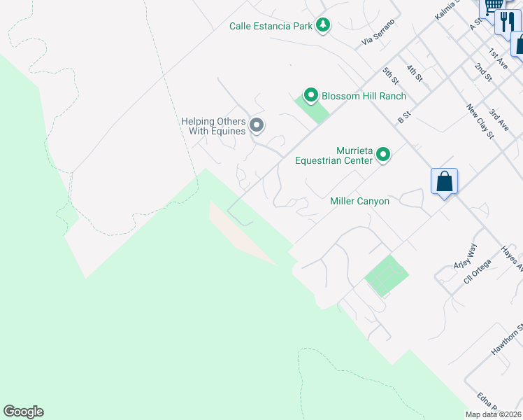 map of restaurants, bars, coffee shops, grocery stores, and more near 42840 Kalmia Street in Murrieta