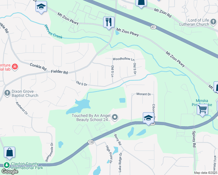 map of restaurants, bars, coffee shops, grocery stores, and more near 2780 Old South Drive in Jonesboro