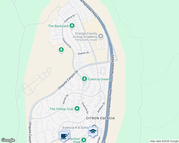 map of restaurants, bars, coffee shops, grocery stores, and more near 17 Puesto Road in Mission Viejo