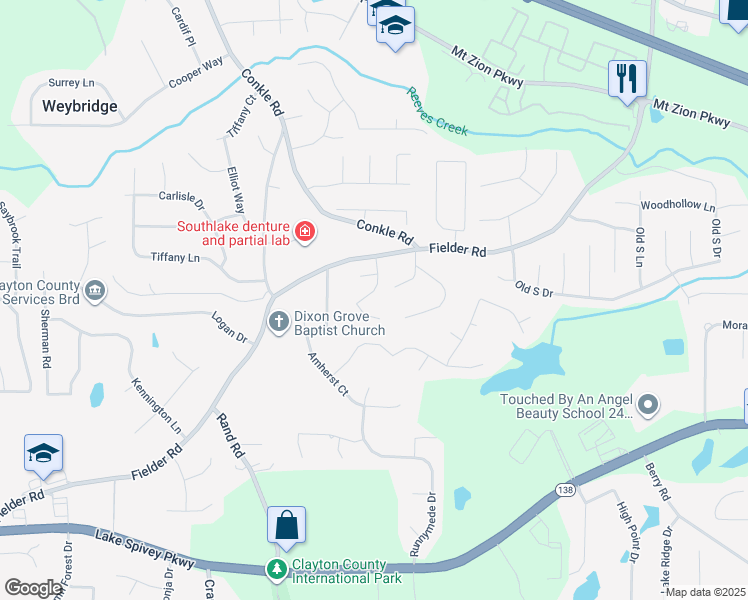 map of restaurants, bars, coffee shops, grocery stores, and more near 7608 Crestwicke Crossing Drive in Jonesboro