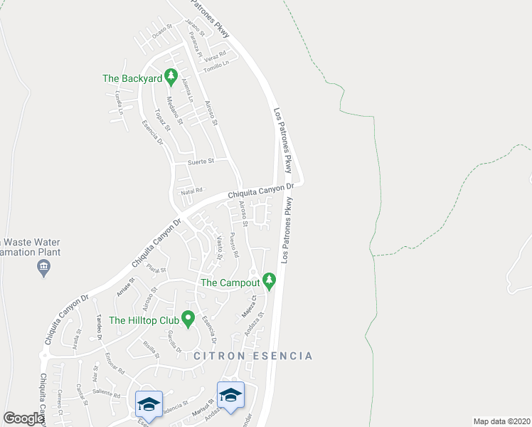 map of restaurants, bars, coffee shops, grocery stores, and more near 124 Jaripol Circle in Trabuco Canyon