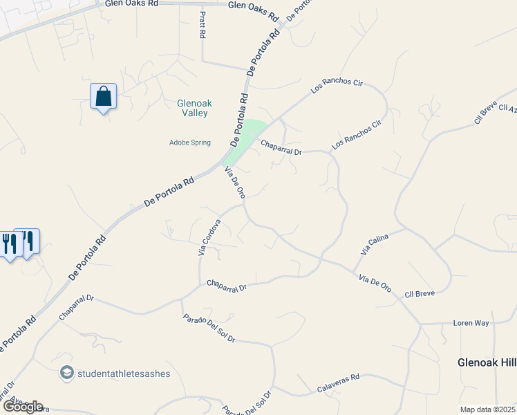 map of restaurants, bars, coffee shops, grocery stores, and more near 37770 Oro in Temecula