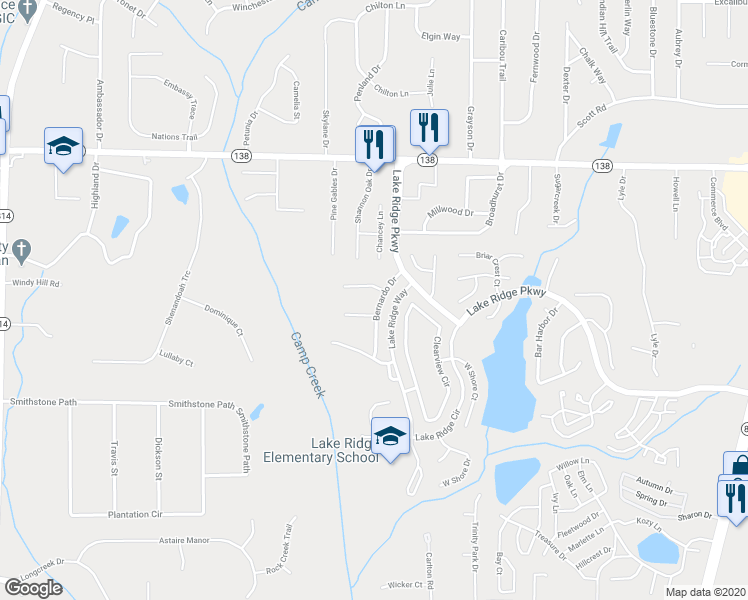 map of restaurants, bars, coffee shops, grocery stores, and more near 7697 Bernardo Drive in Riverdale